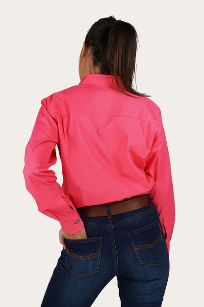 Pentecost River Womens Half Button Work Shirt - Melon