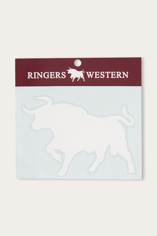 RW Bull Die Cut Sticker - White