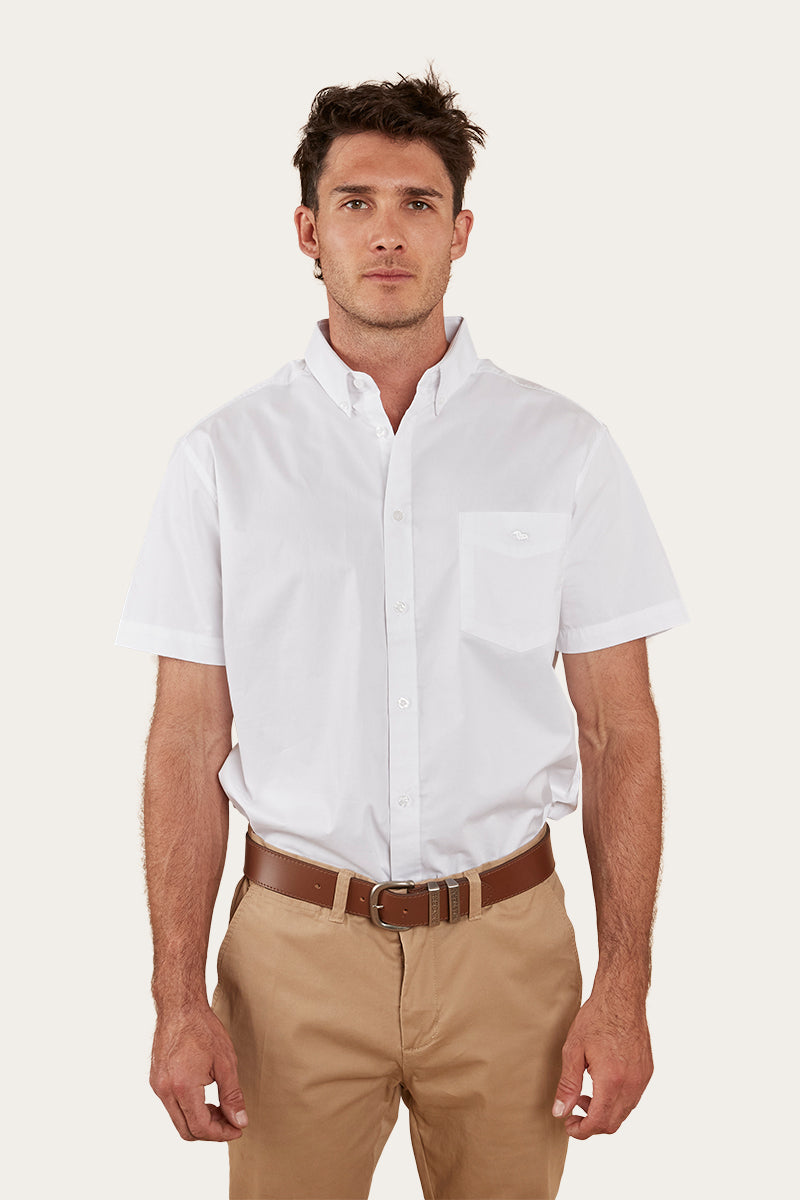 Heritage Mens Short Sleeve Dress Shirt - White