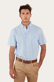 Heritage Mens Short Sleeve Dress Shirt - Blue Chambray