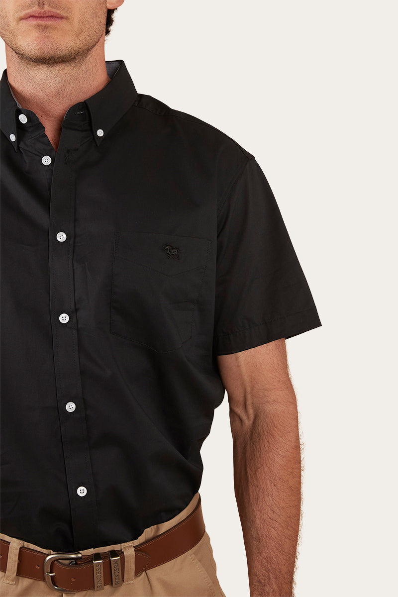 Heritage Mens Short Sleeve Dress Shirt - Black