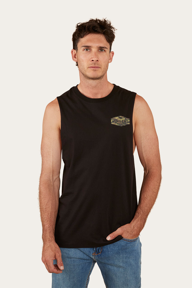 Servo Mens Muscle Tank - Black/Camo