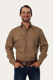 King River Mens Full Button Work Shirt - Clay