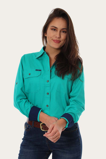 Pentecost River Womens Full Button Work Shirt - Mint