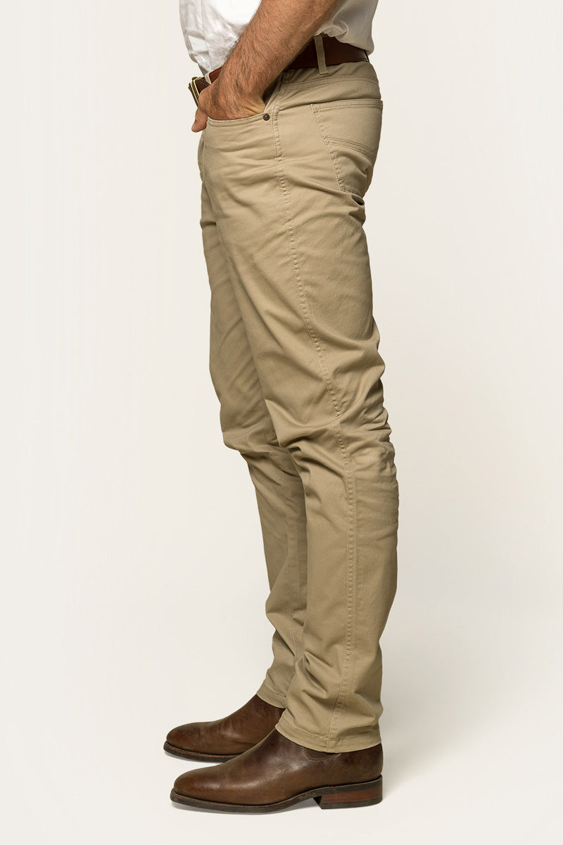 Avondale Mens 5 Pocket Stretch Drill Jeans - Khaki