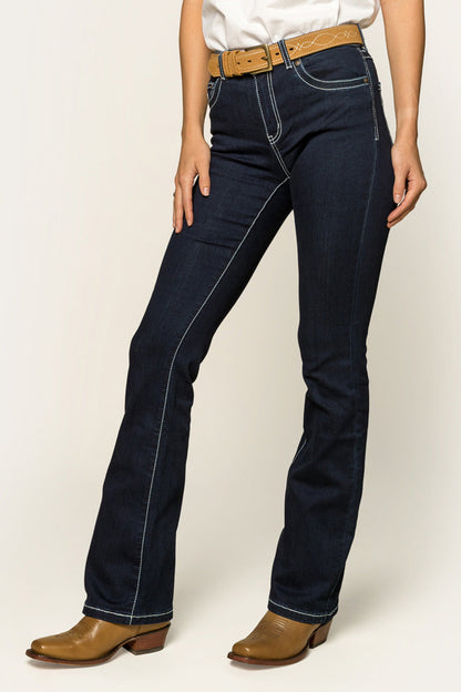 Caroline Womens Mid-Rise Bootleg Jeans - Indigo Blue