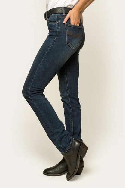 Clermont Womens Low-Rise Jeans - Classic Blue