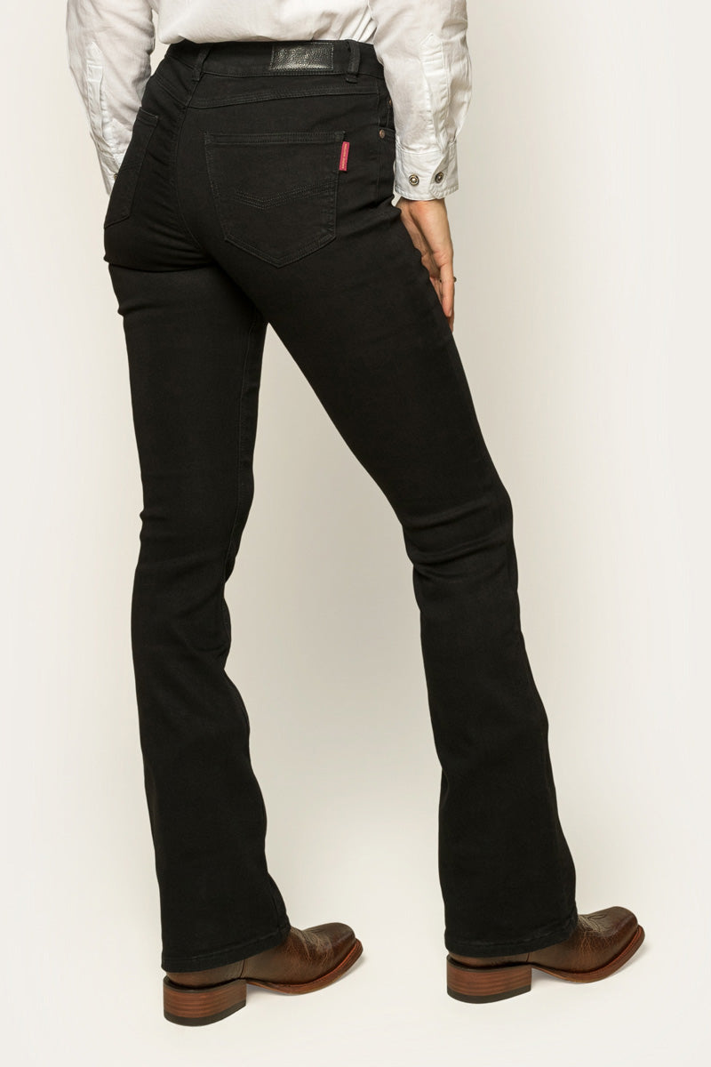 Katherine Womens Mid-Rise Bootleg Jeans - Black