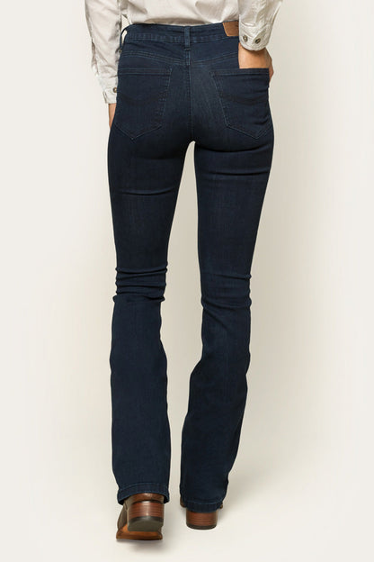 Katherine Womens Mid-Rise Bootleg Jeans - Indigo Blue