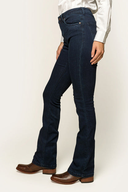 Katherine Womens Mid-Rise Bootleg Jeans - Indigo Blue