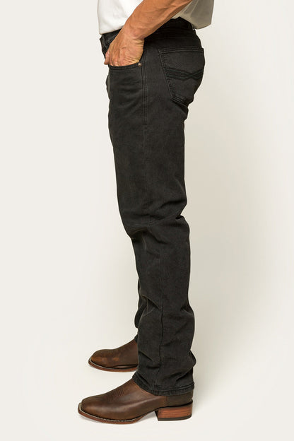 Muster Mens Slim Straight Fit Jeans - Black