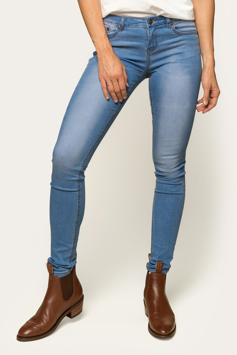 Sophie Womens Skinny Leg Jeans - Bright Blue