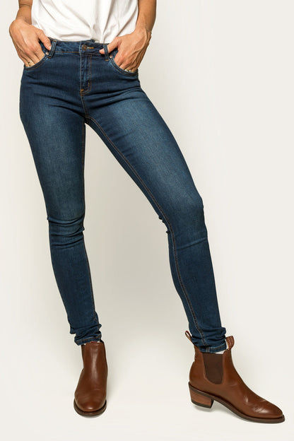 Sophie Womens Skinny Leg Jeans - Classic Blue