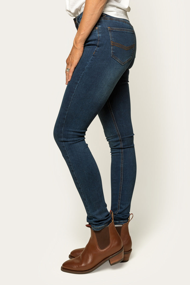 Sophie Womens Skinny Leg Jeans - Classic Blue