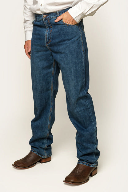 Station Hill Mens Relaxed Fit Jean - Dark Wash Blue