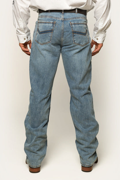 Station Hill Mens Relaxed Fit Jean - Light Wash Blue