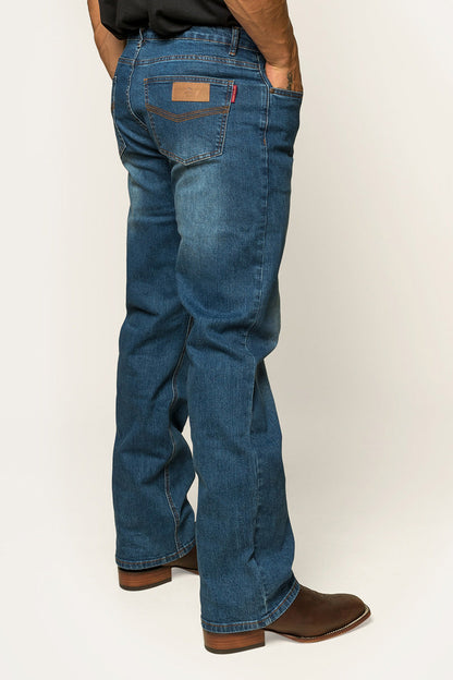 Sturt Mens Relaxed Leg Jeans - Mid Blue