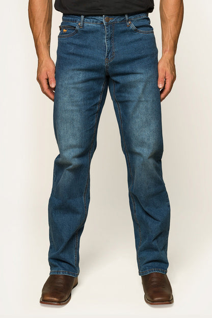 Sturt Mens Relaxed Leg Jeans - Mid Blue